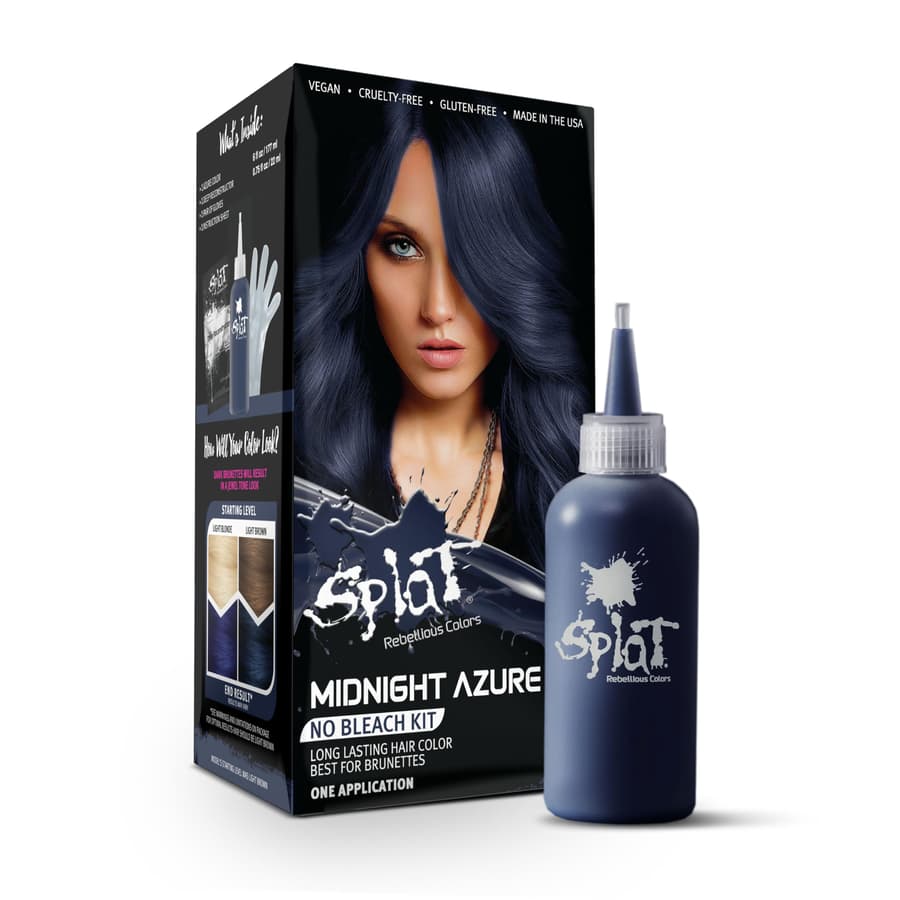 Splat Midnight Azure Semi Permanent Blue Hair Color Kit No Bleach Vegan Cruelty