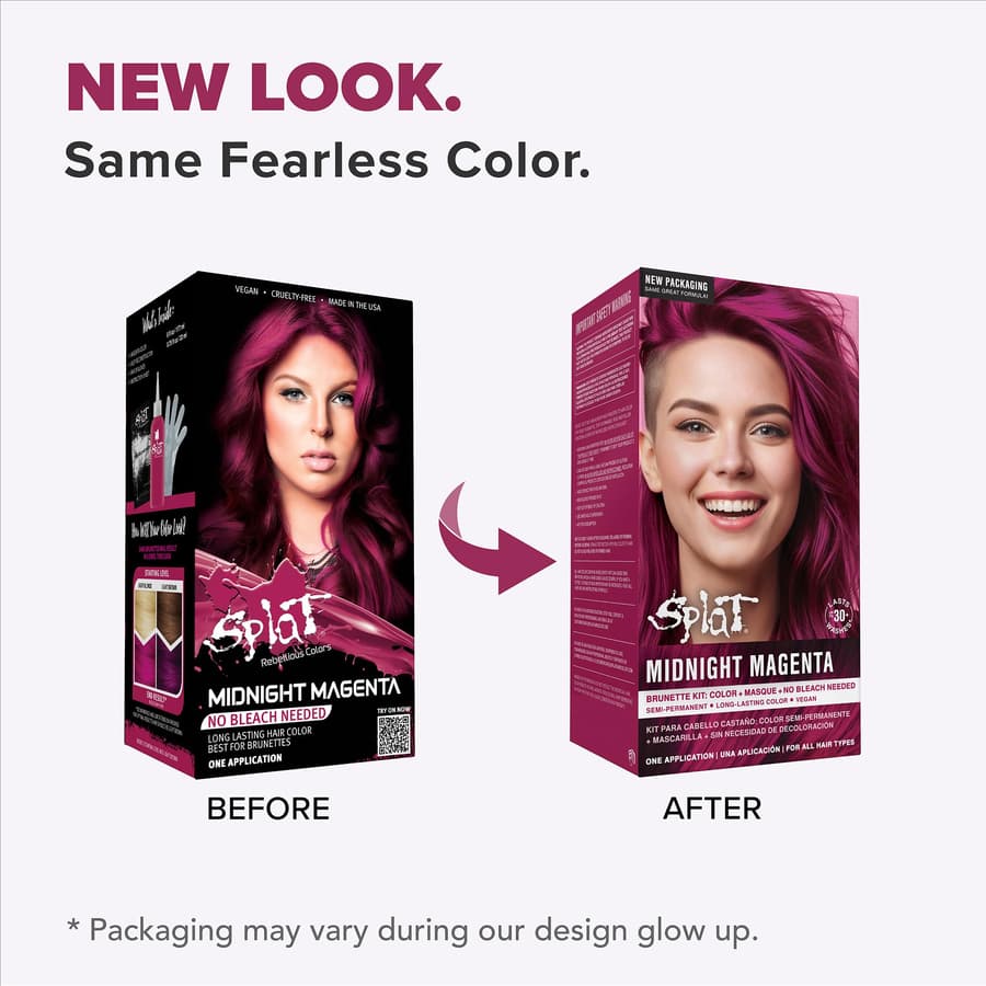 Splat Midnight Magenta Semi Permanent Hair Dye Kit 1 Application Includes Deep