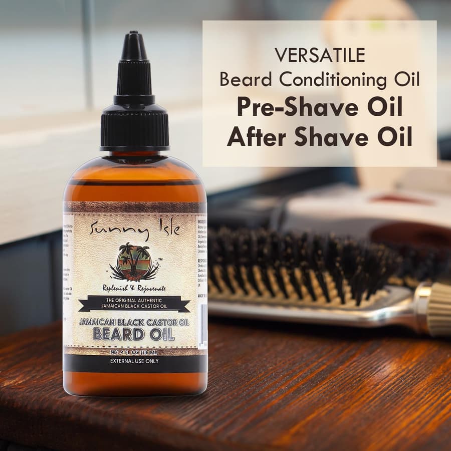 Sunny Isle Jamaican Black Castor Oil Beard Oil | Conditioning Growth Oil for