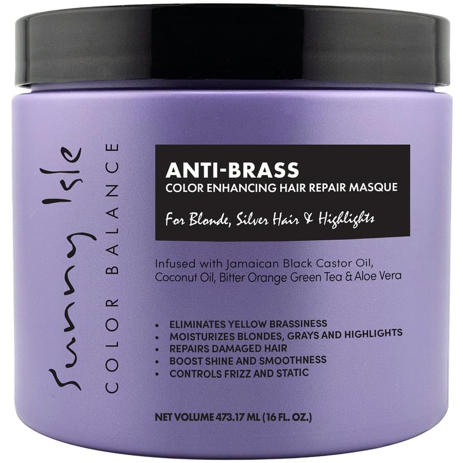 Sunny Isle Anti Brass Color Enhancing Purple Hair Repair Masque | Neutralizes