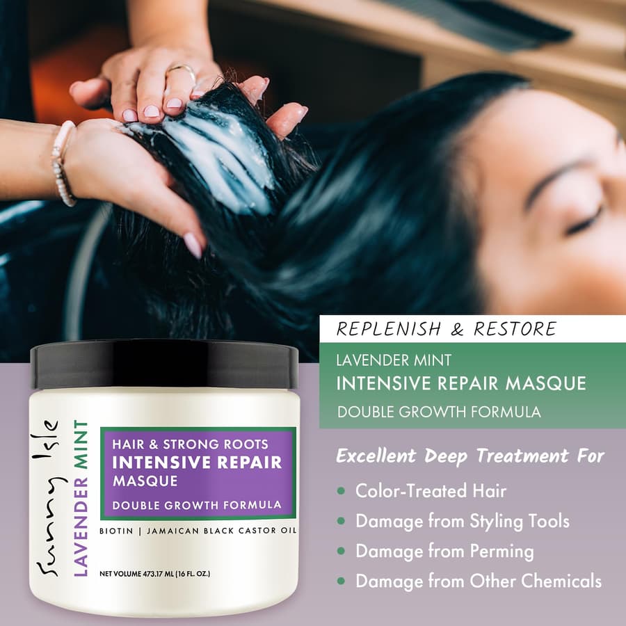 Sunny Isle Lavender Mint Hair and Strong Roots Intensive Repair Masque | Double