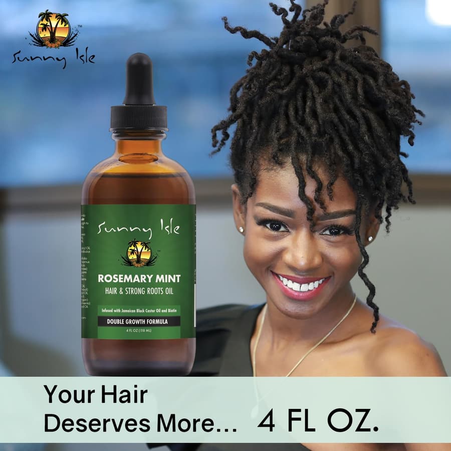 Sunny Isle Rosemary Mint Hair and Strong Roots Oil | Infused With Biotin