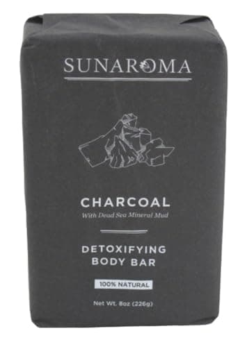 Sunaroma Soap Bar Charcoal Dead Sea Mineral Mud 8 oz