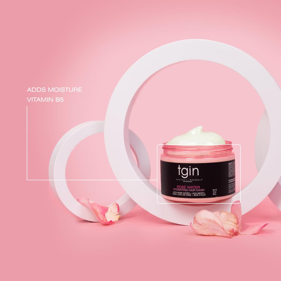 Tgin Rose Water Hydrating Hair Mask Deep Conditioning Hair Mask Curl Definition