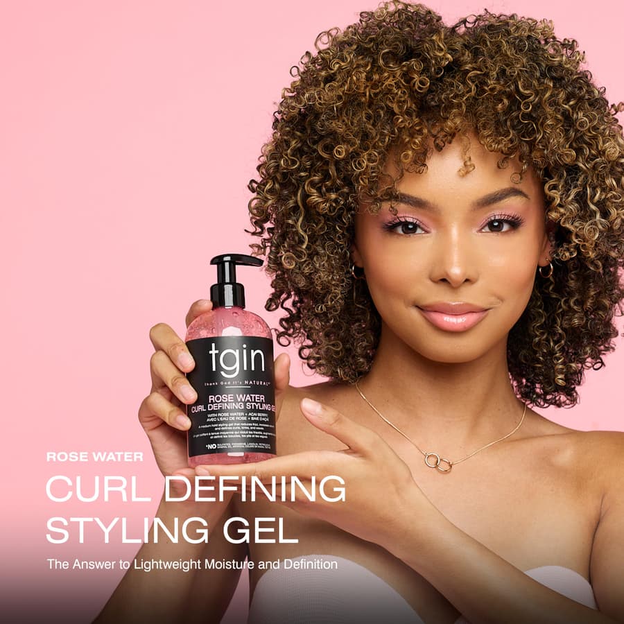 Tgin Rose Water Curl Defining Styling Gel Lightweight Hair Gel for Soft Defined