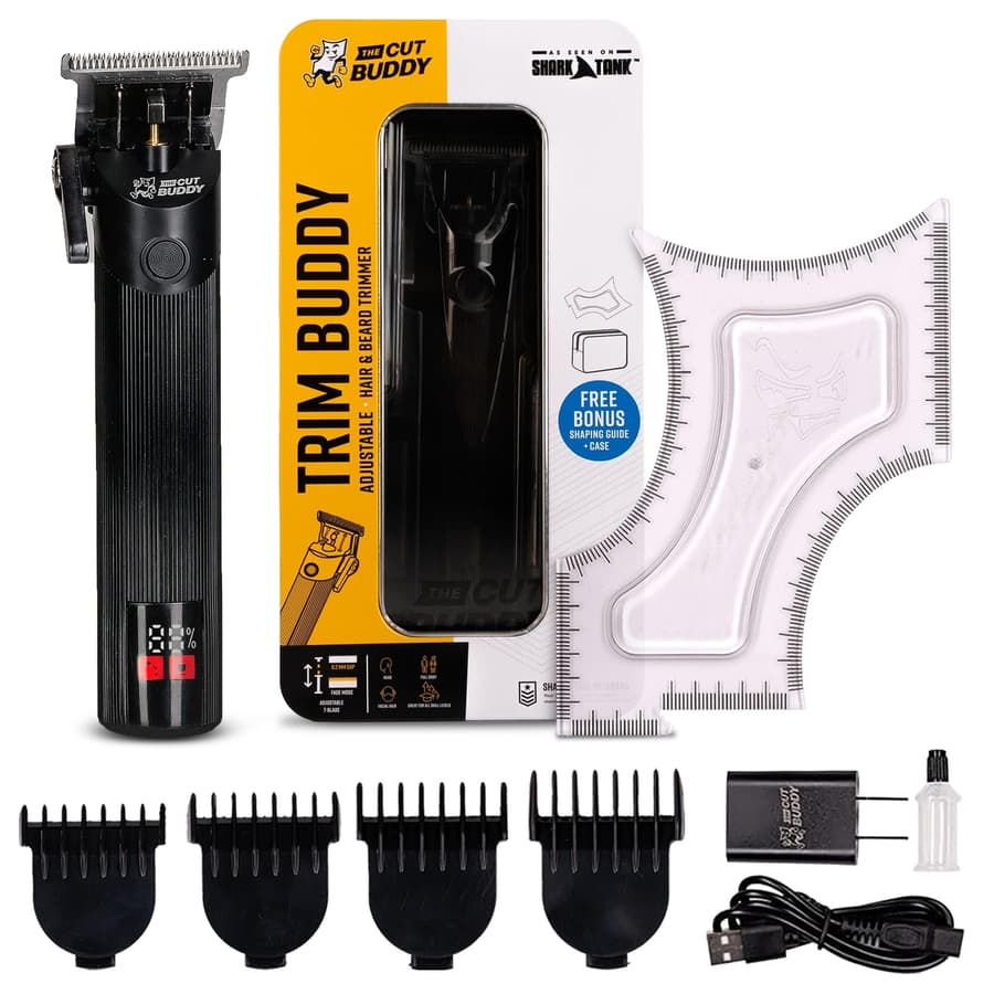 The Cut Buddy Trim Buddy Cordless Beard Hairline Trimmer With 4 Guards +