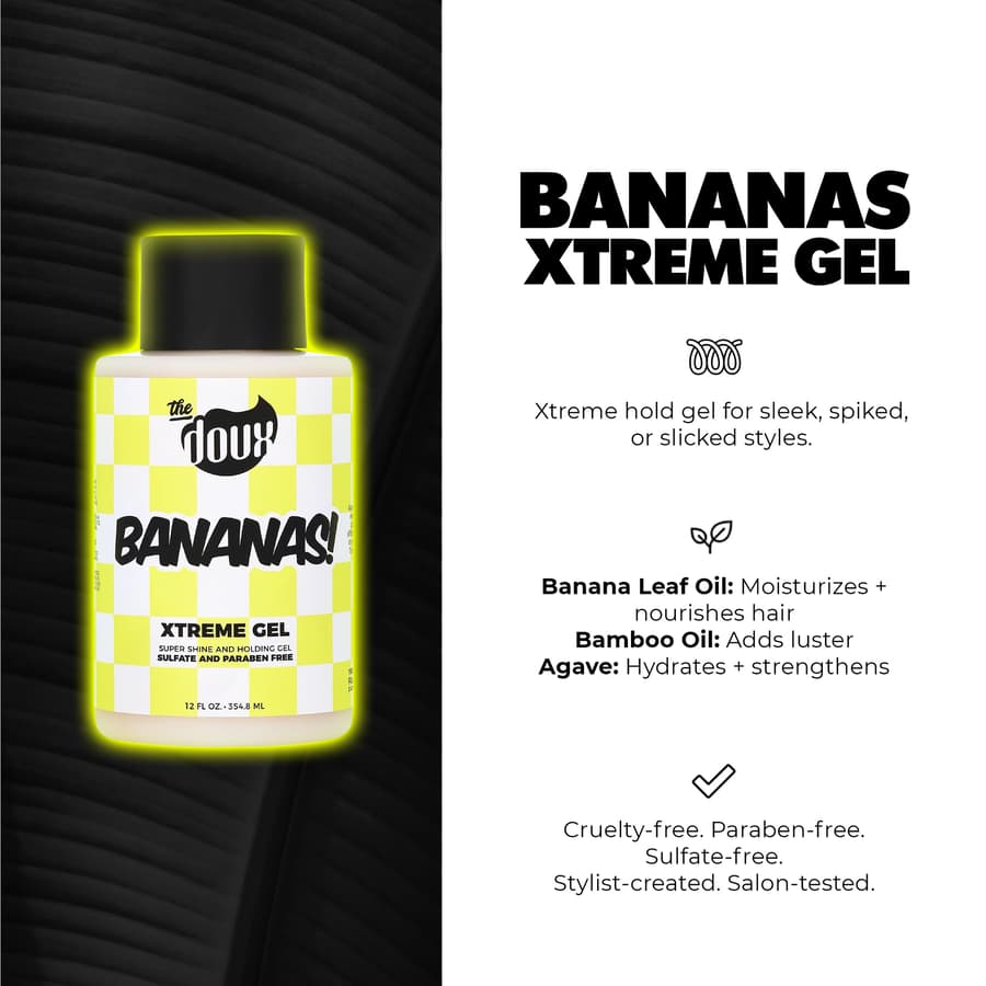 Bananas Xtreme Hold Hair Gel for Curly Hair Strong Hold Styling Gel With Frizz