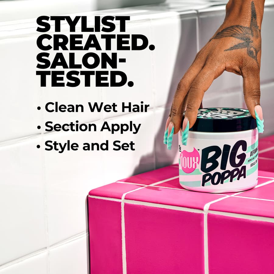 The Doux Big Poppa Curl Defining Gel for Curly Hair Frizz Control Styling Gel