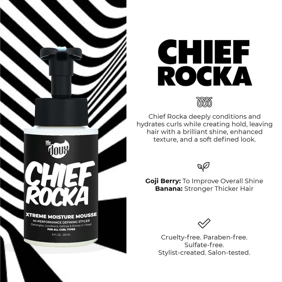Chief Rocka Xtreme Moisture Mousse for Curly Hair Curl Defining Hair Mousse