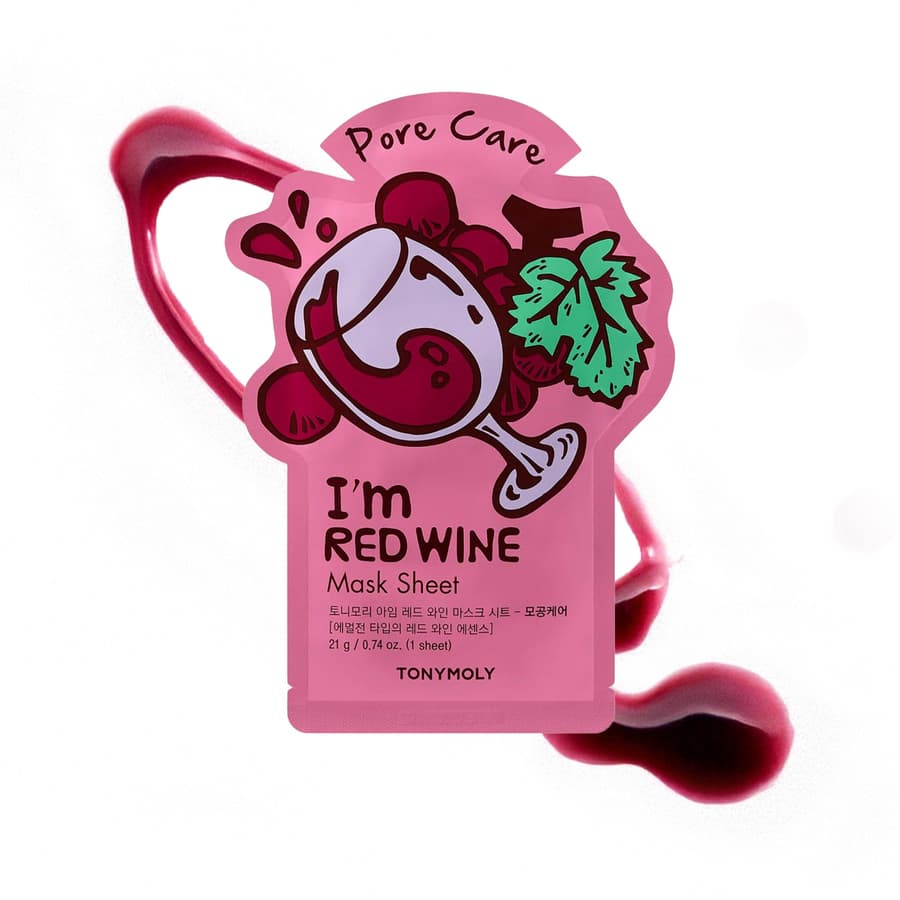 Tonymoly I’m Red Wine Sheet Mask 1 Count Korean Skincare Face Mask With Red