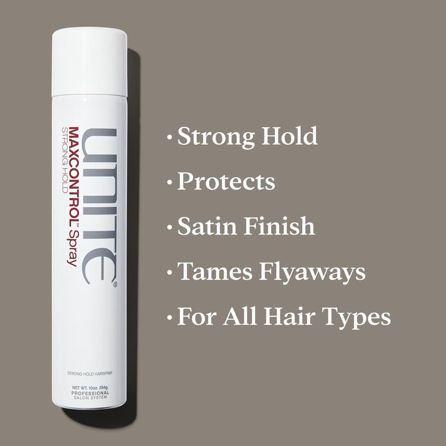 Unite Hair Maxcontrol Strong Hold Brushable Hairspray for All Hair Types Frizz