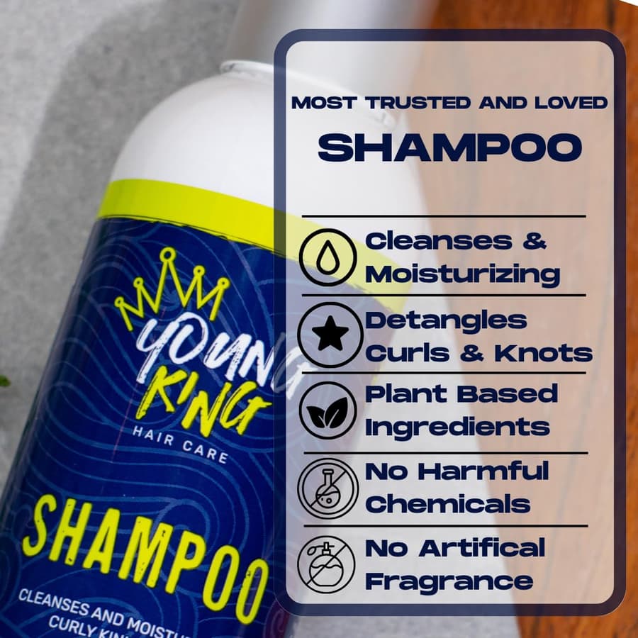Young King Hair Care Kids Shampoo for Boys | Cleanse and Hydrate Natural Curls