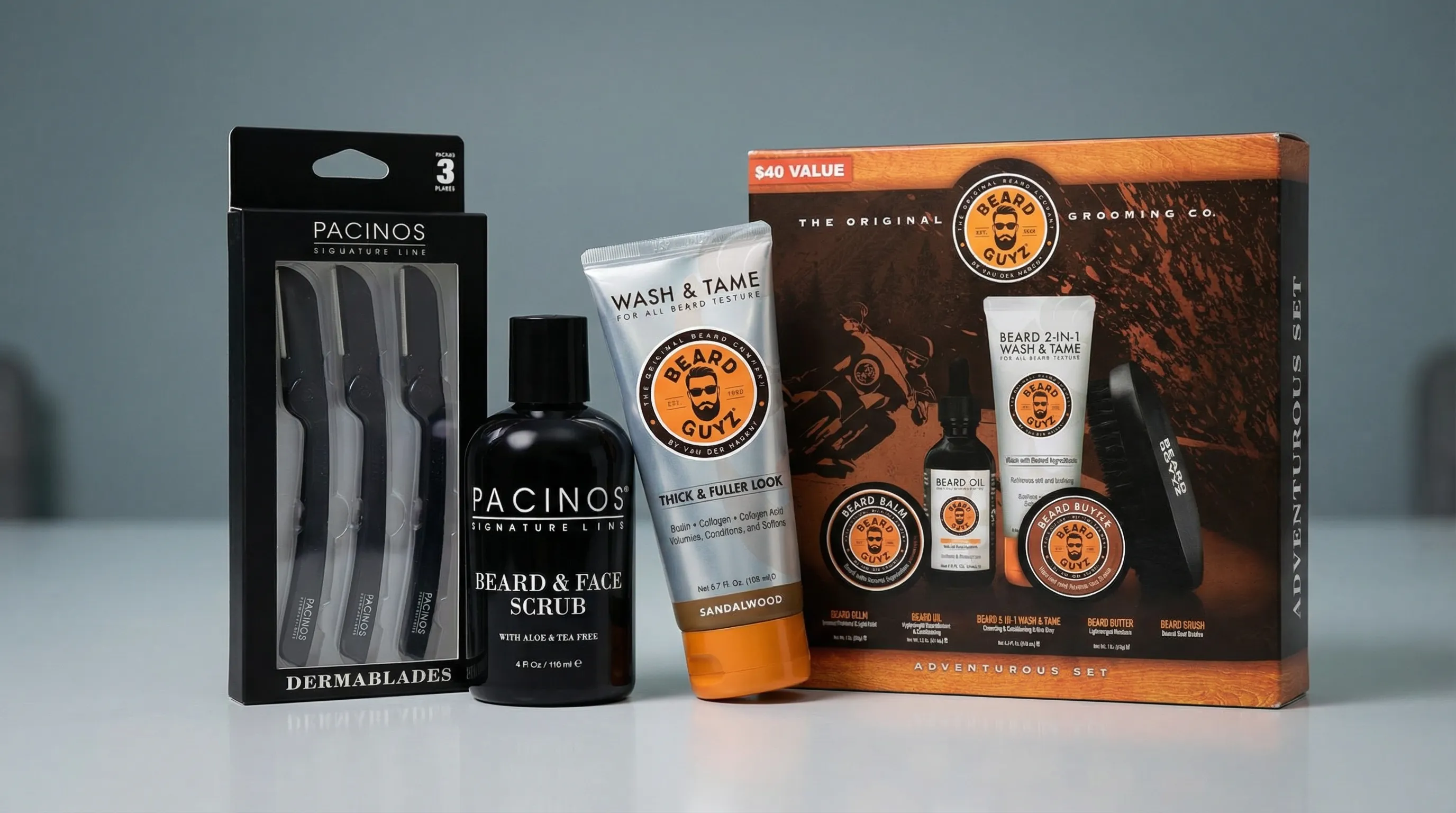 Kit de cuidado de barba al por mayor para tiendas: surtido de grooming listo para rotar