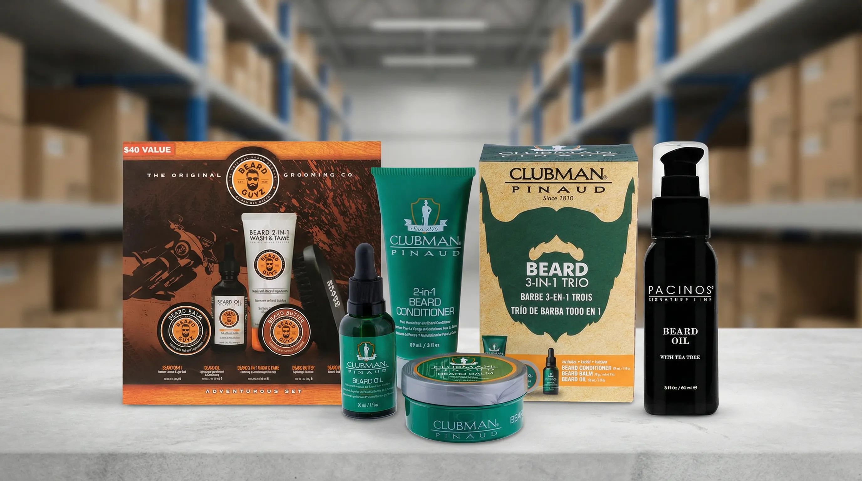 Kit de cuidado de barba al por mayor para tiendas: surtido de grooming listo para rotar
