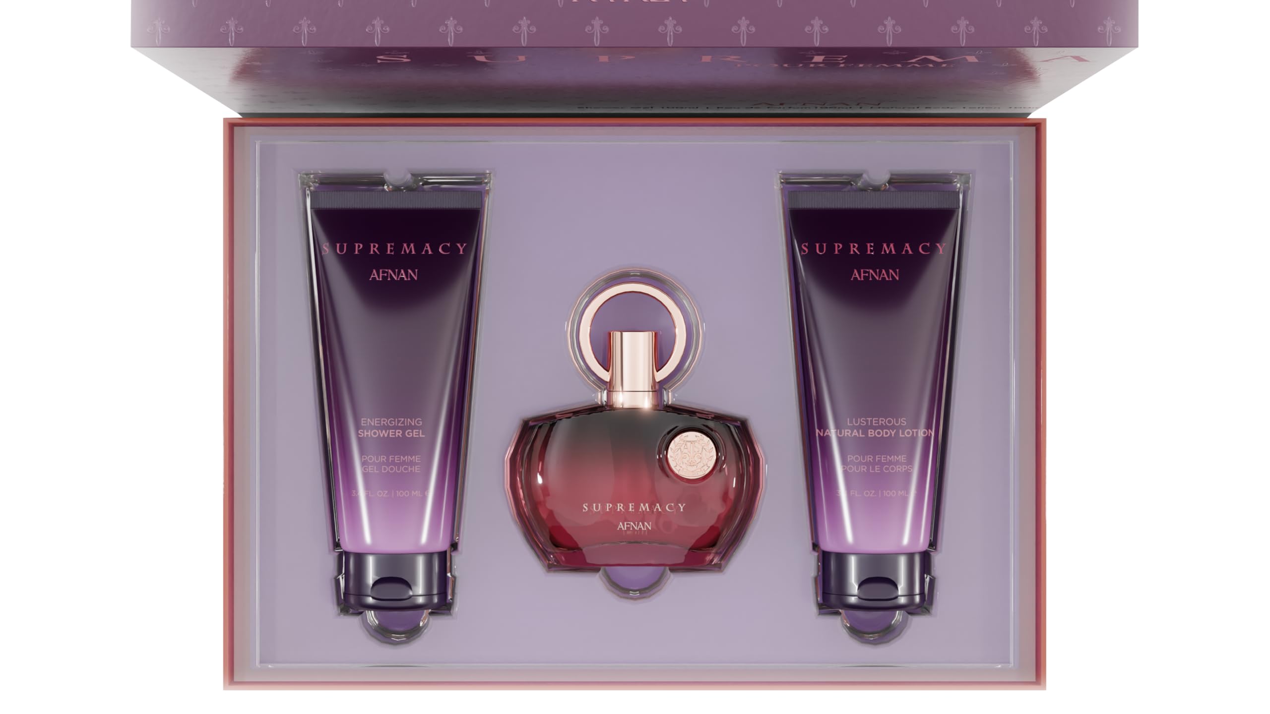 [Set] Afnan Supremacy Purple 3.4 L + 3.4 B/l + 3.4 S/g United Arab Emir. 12pcs Bybox - Thumbnail 2