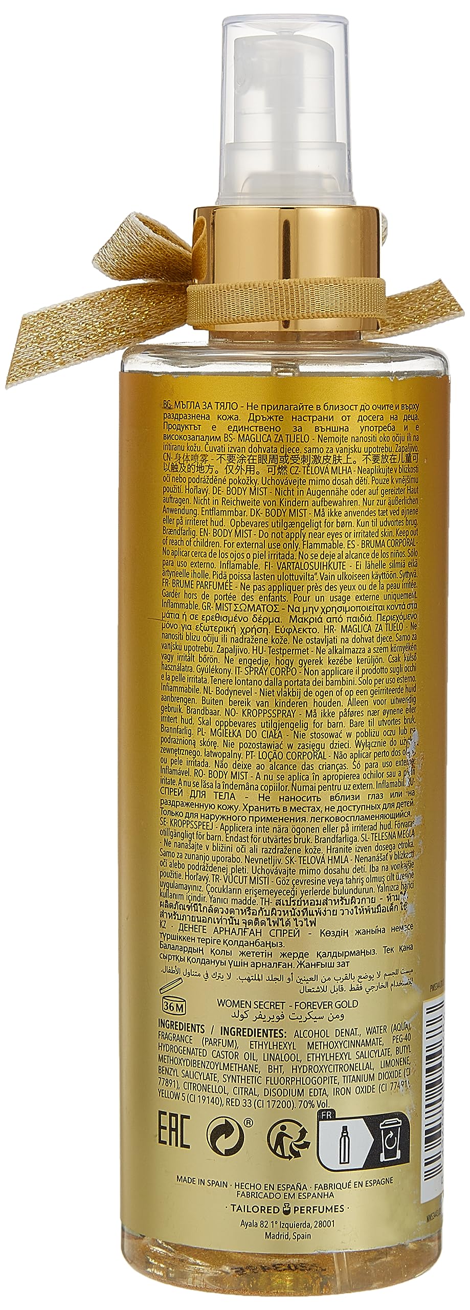 [Body Mist] Secret Women'secret Forever Gold Body Mist For Women 8.5 oz