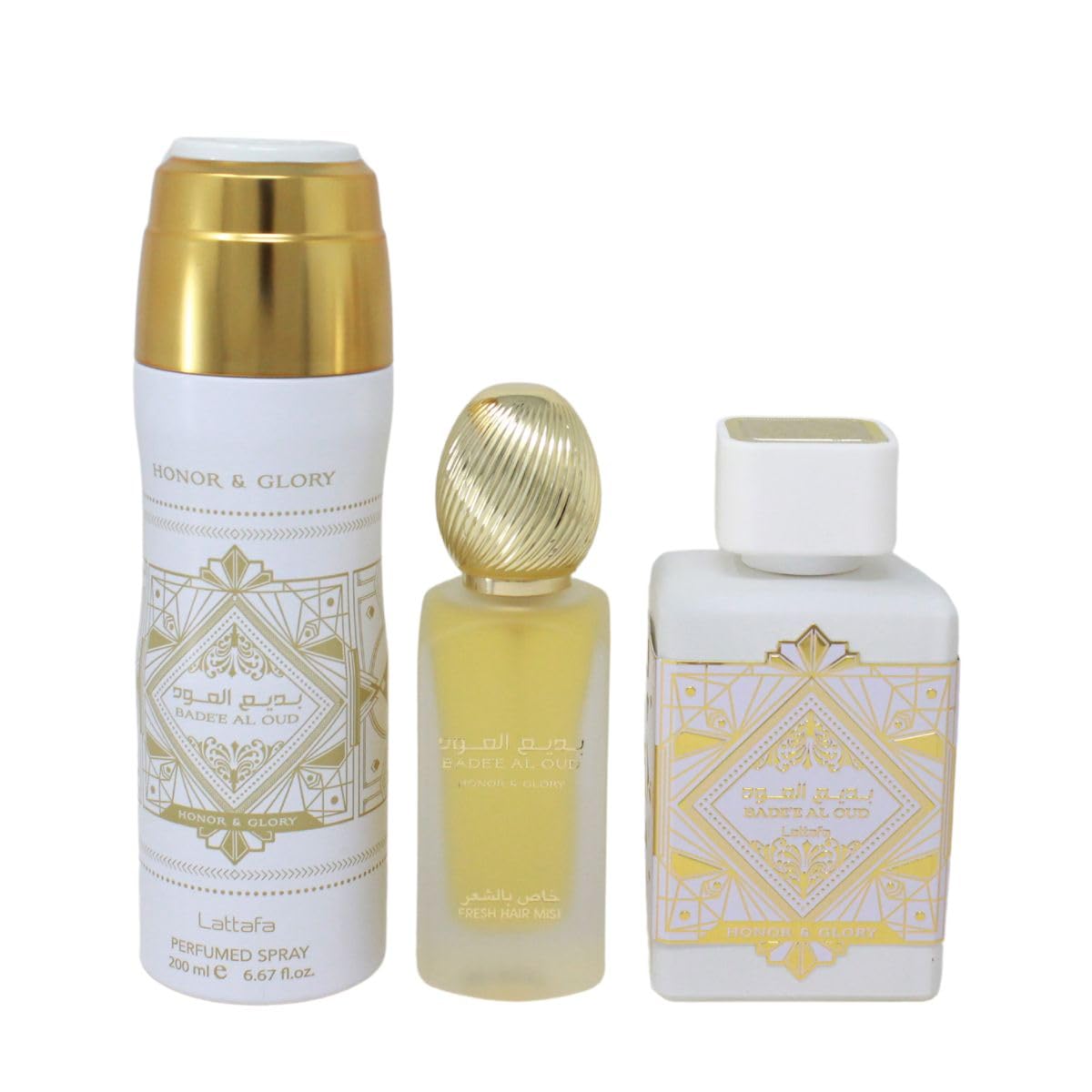 [Set] Lattafa Badee Al Oud Honor Glory 3.4 M+1.7 Hair Mist+6.7 Body/ United Arab - Thumbnail 3