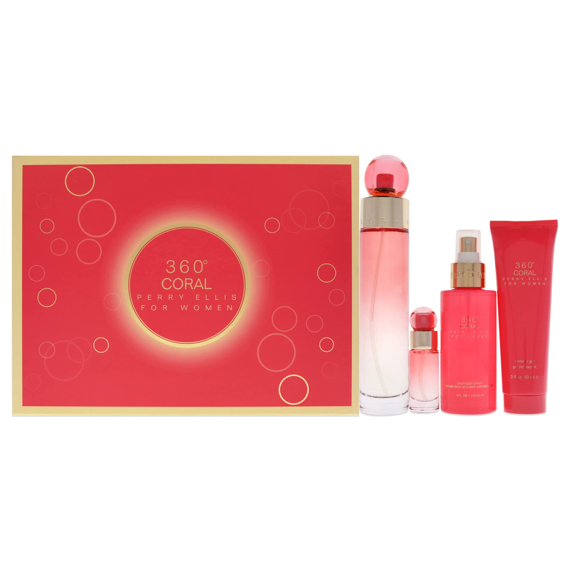 [Set] Perry Ellis 360 Coral By Perry Ellis 4 Piece For Women