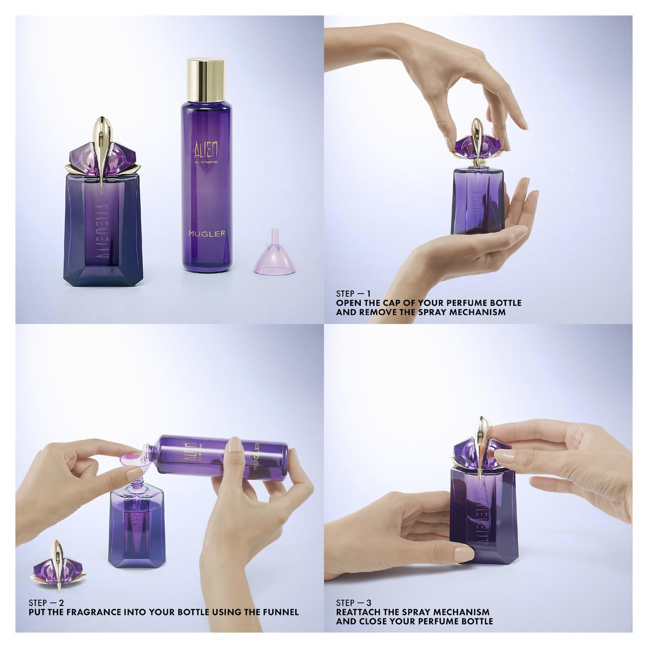 Mugler Alien Refill Floral Woody With Jasmine Wood and Amber 3.3 Fl Oz For - Thumbnail 3