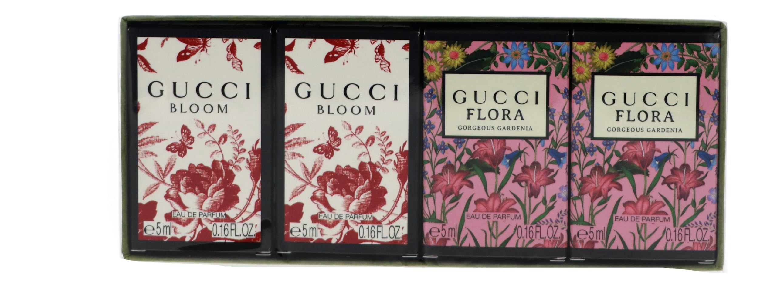 [Mini Set] Gucci Variety By Gucci 4 Pc Mini 2 X Gucci Bloom 2 X Flora For Women EDP 0.16 oz