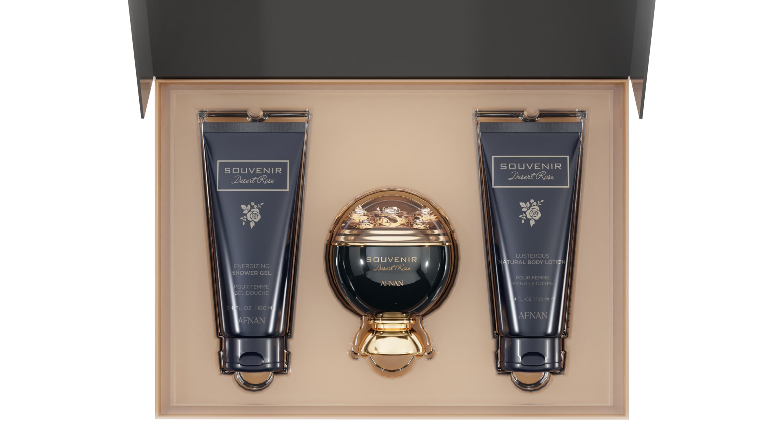 [Set] Afnan Souvenir Desert Rose 3.4 L + 3.4 Bl+ 3.4 Sg United Arab Emir. 6pcs Bybox - Thumbnail 3