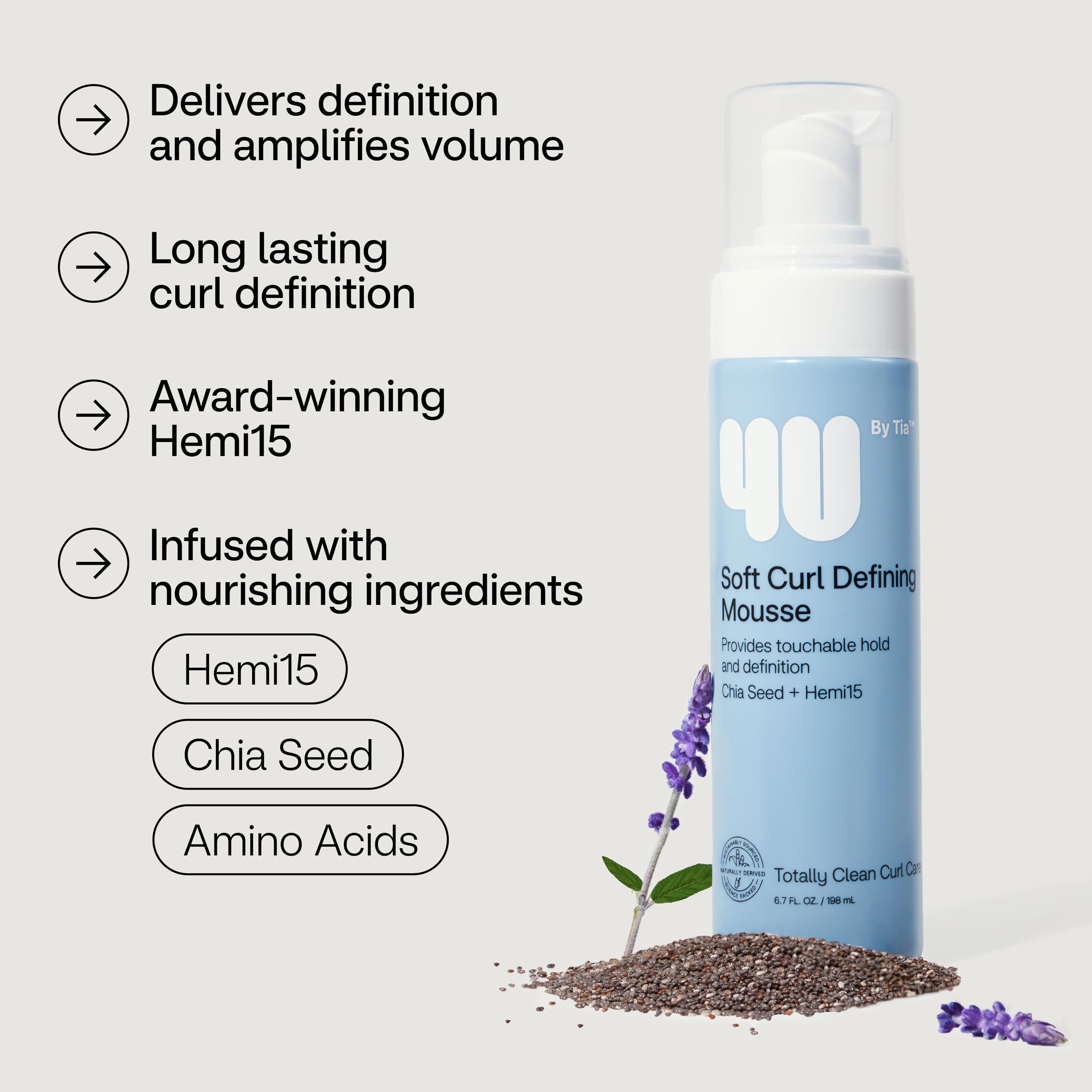 4u By Tia Soft Curl Defining Mousse 3a 4c Hair Foam Formulated With Chia Seed - Thumbnail 2