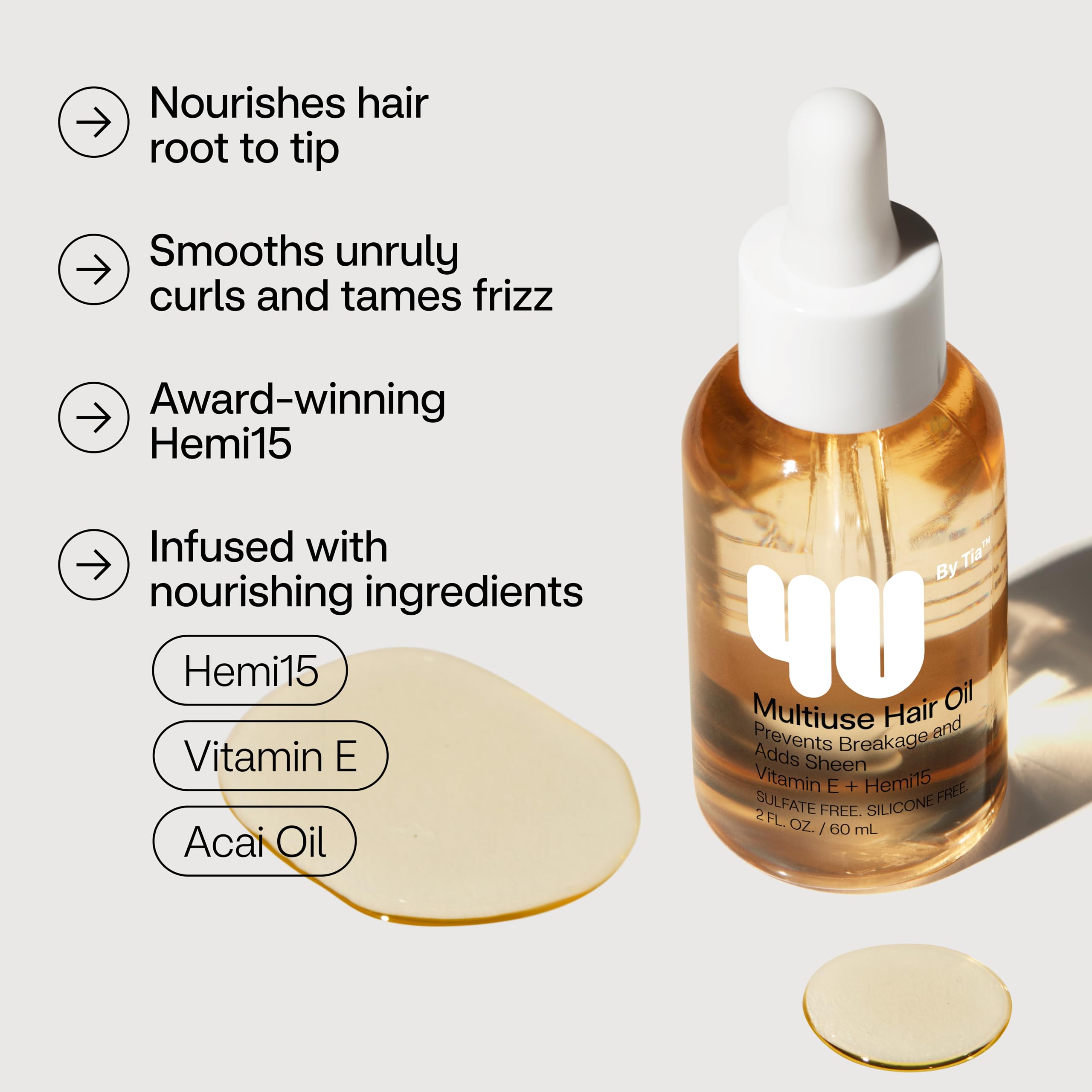 4u By Tia Multi Use Hair Oil 3a 4c Hair Type Hemi15 Vitamin C Hair Balm Nourish - Thumbnail 2