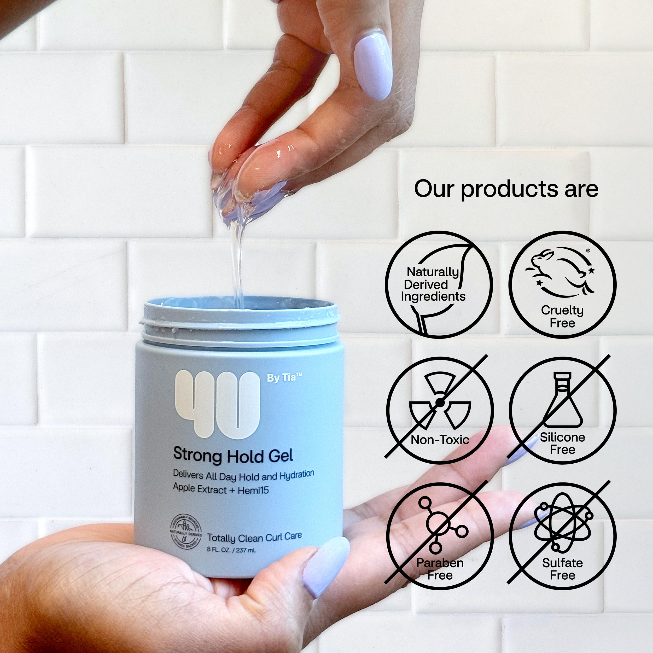 4u By Tia Strong Hold Hair Gel Women Green Apple Hemi 15 Styling Ointment - Thumbnail 3