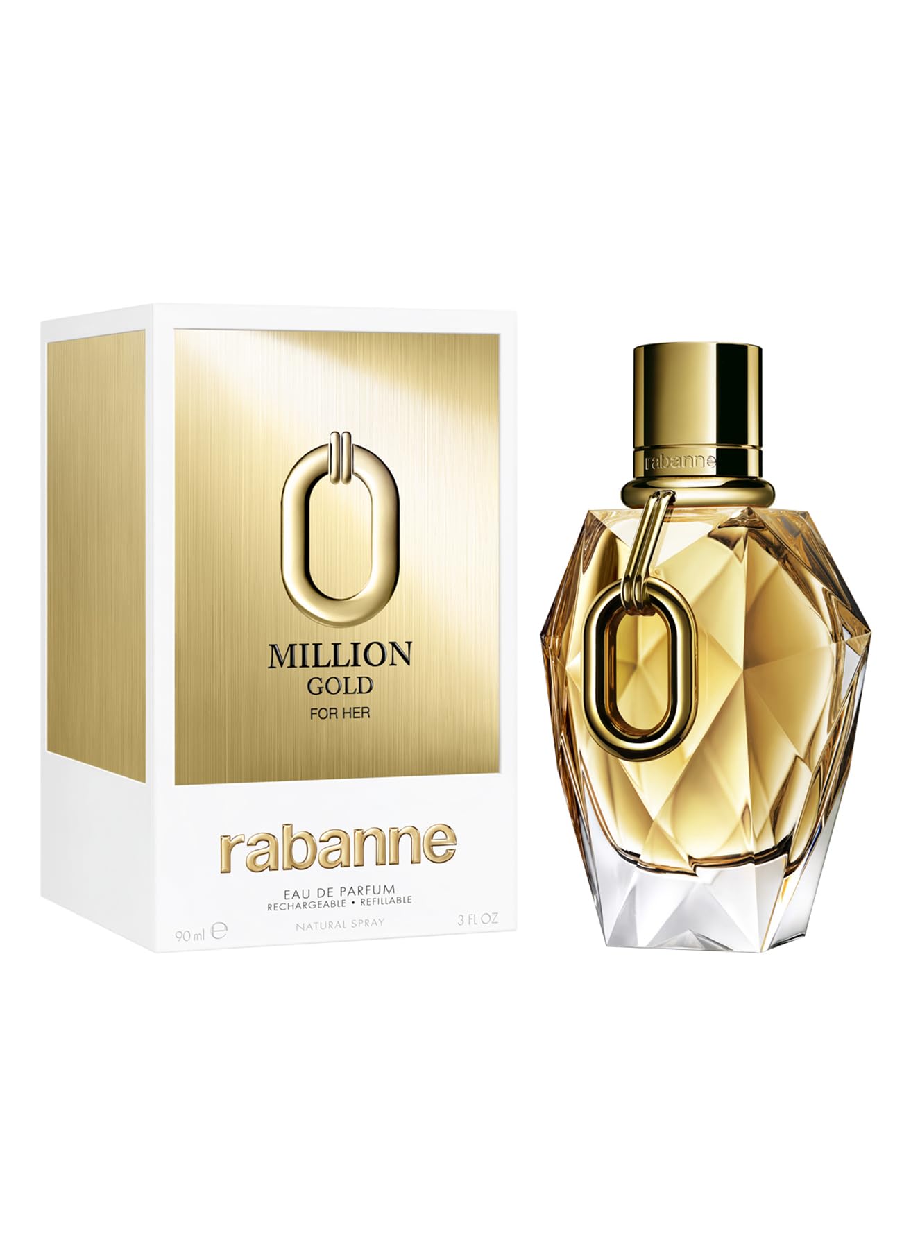 Rabanne Million Gold for Her Refillable Designer With Sparkling Rose White - Thumbnail 2