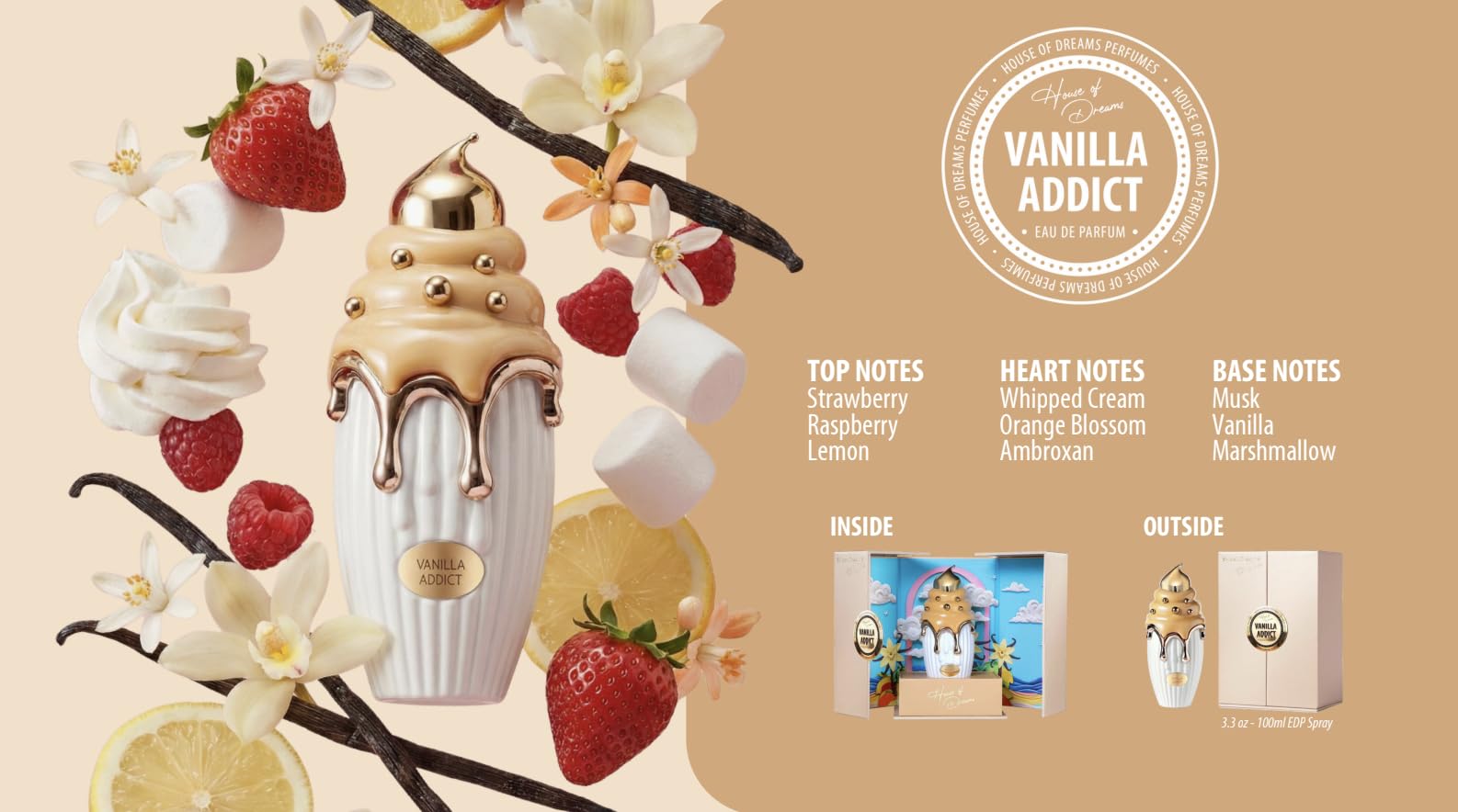 House of Dream Dubai Vanilla Addict 3.4 U France 12pcs Bybox EDP - Thumbnail 3