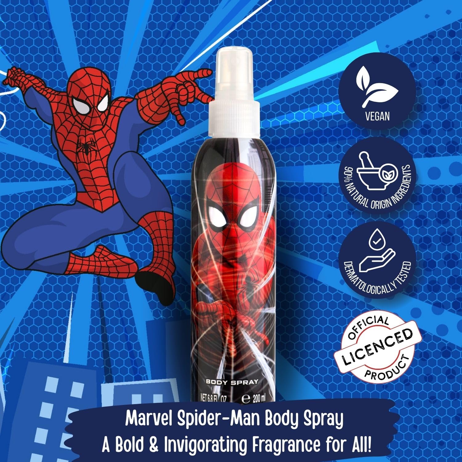 [Body Mist] Marvel Spider Man Cool Cologne for Kids Red/white/blue/black 6.8 Fl Oz - Thumbnail 2