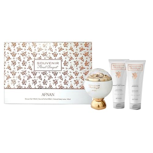 [Set] Afnan Souvenir Floral Bouquet 3x3. 3.4 oz - Thumbnail 2