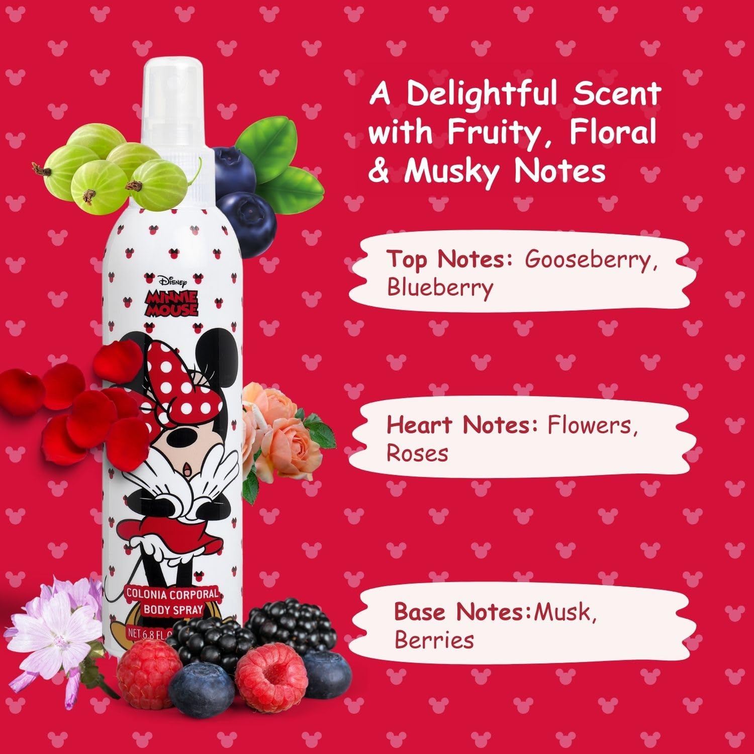 [Body Mist] Disney Minnie Mouse Body for Girls By Air Val International Multi 6.8 oz - Thumbnail 3