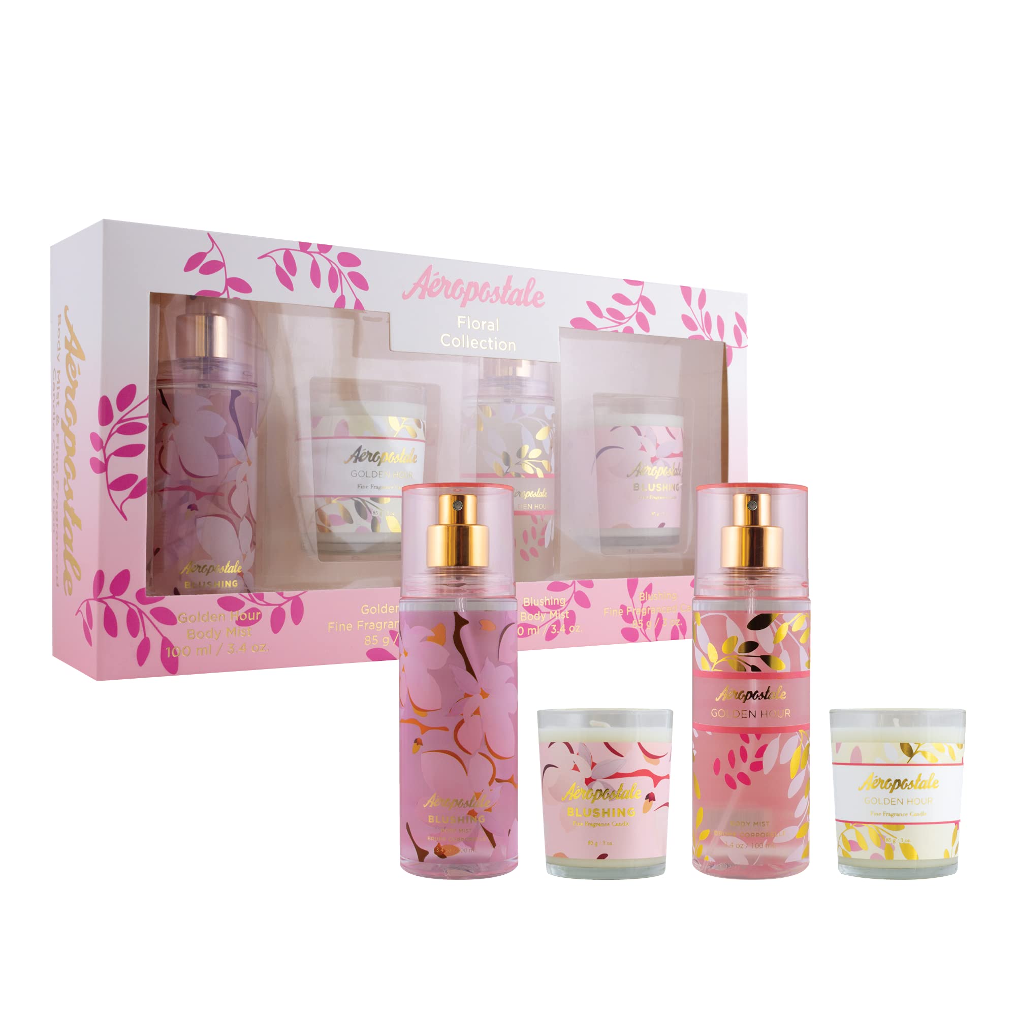 [Set] Aeropostale Floral Candle Body Mist 4 Piece For Women