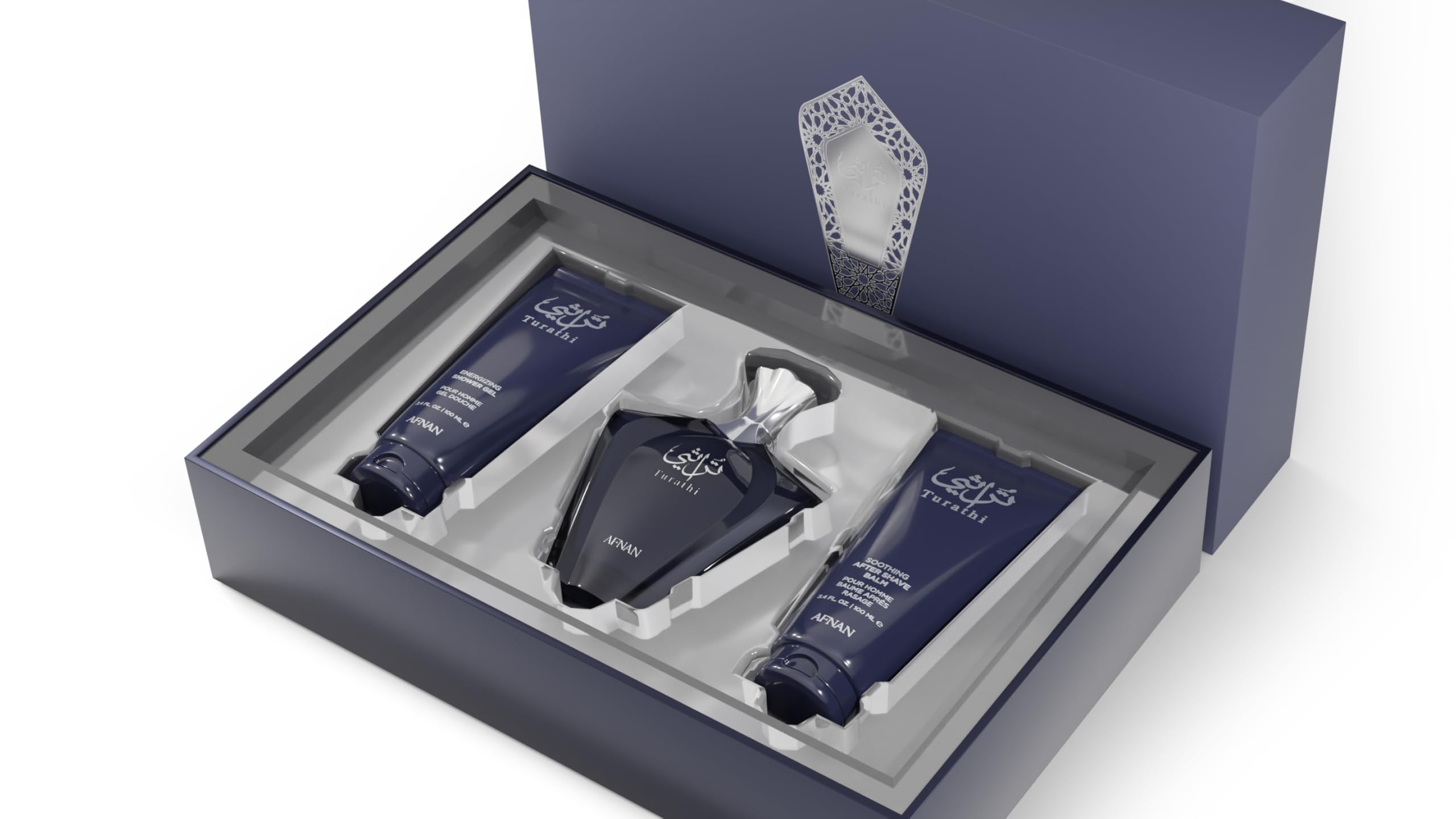 [Set] Afnan Turathi Homme Blue + Shower Gel + After Shave Luxurious For Men EDP - Thumbnail 2