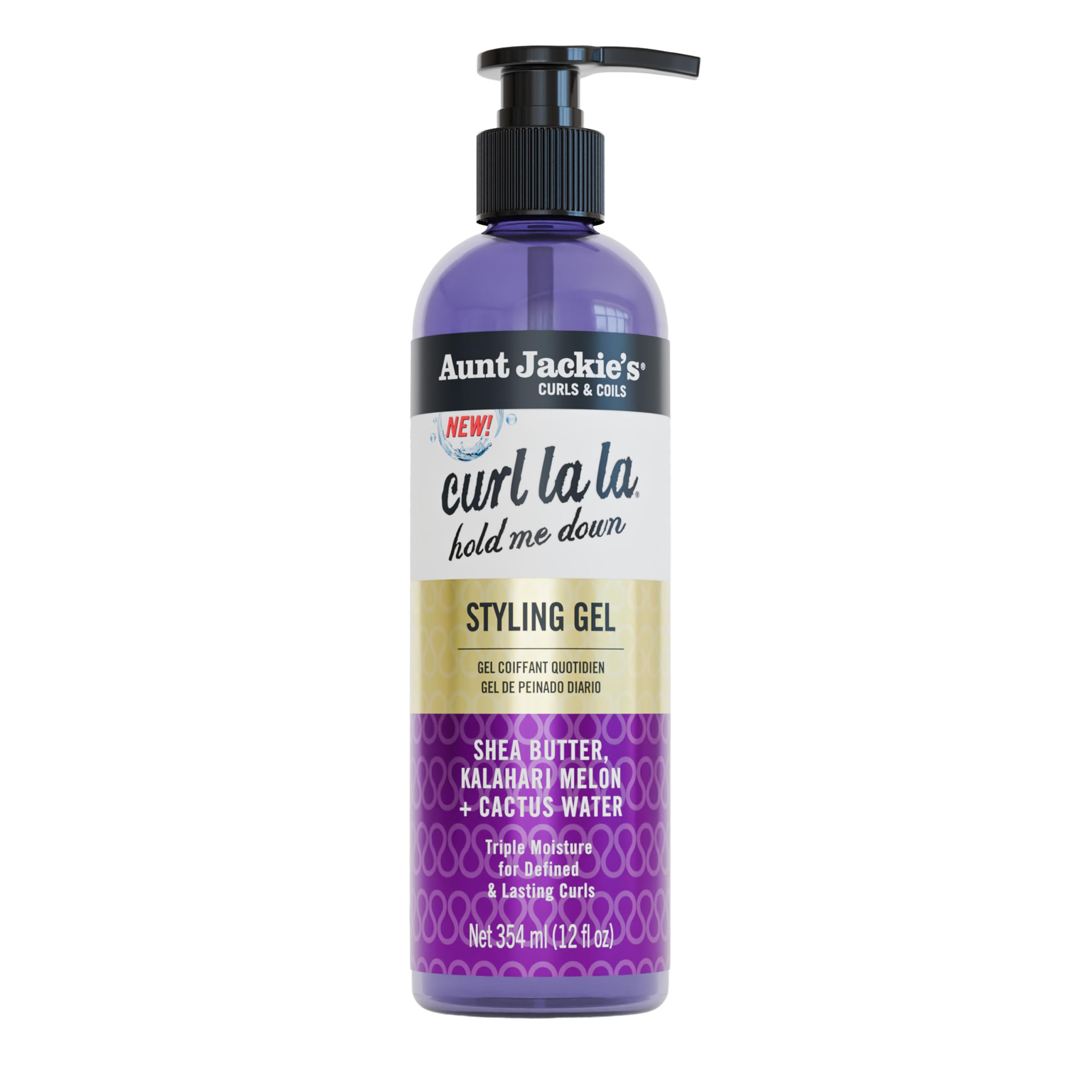 Aunt Jackie's Curls Coils Curl la la Hold Me Down Styling Gel 12 Fl Oz Triple