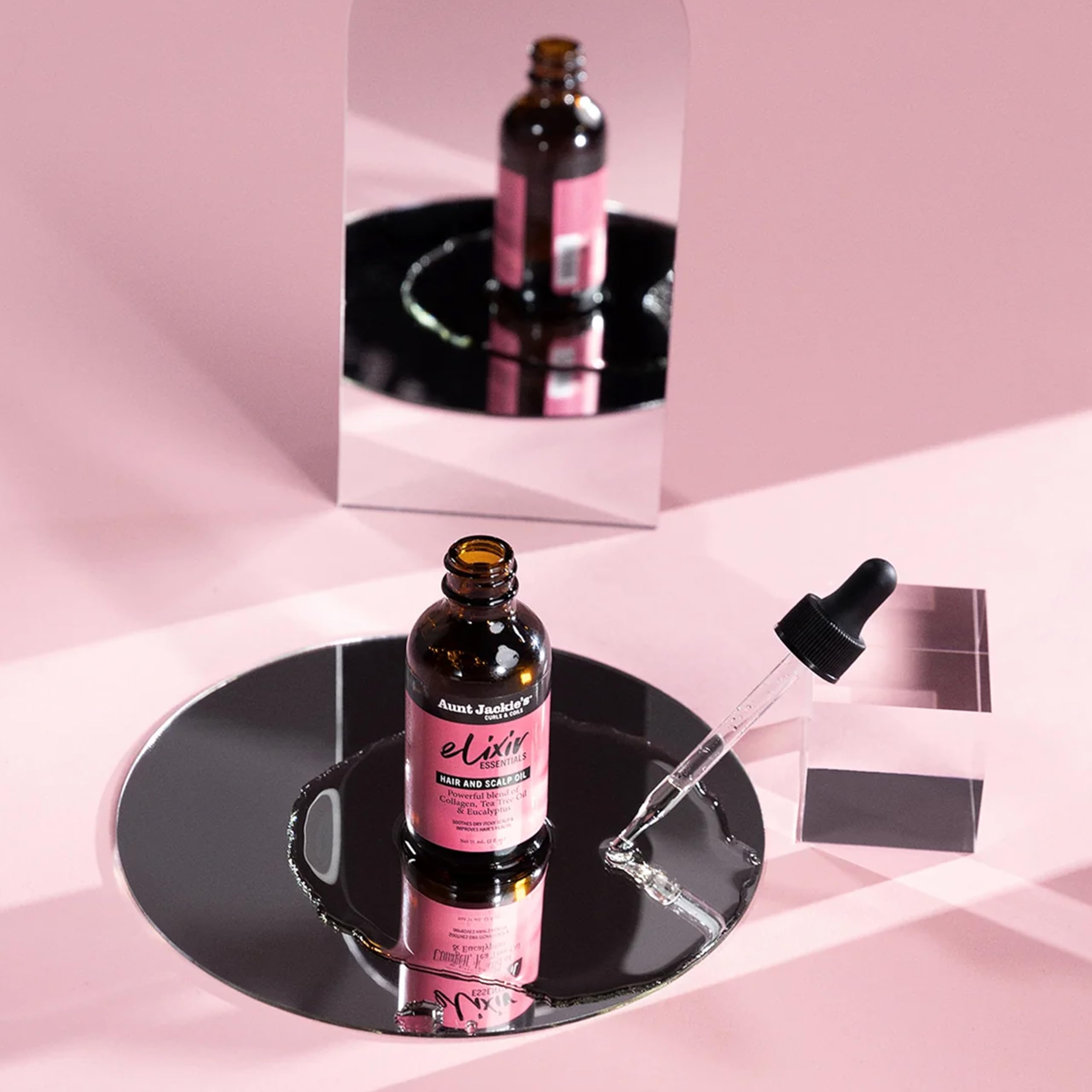 Aunt Jackie's Elixir Essentials Hair Scalp Oil Collagen Tea Tree Oil Eucalyptus - Thumbnail 3