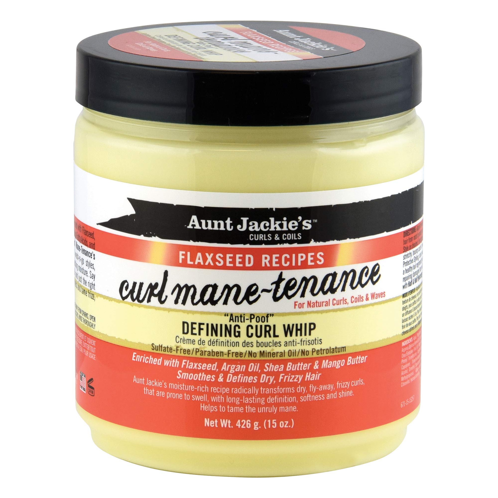 Aunt Jackie's Flaxseed Recipes Curl Mane Tenance Lightwieght Anti Poof Defining