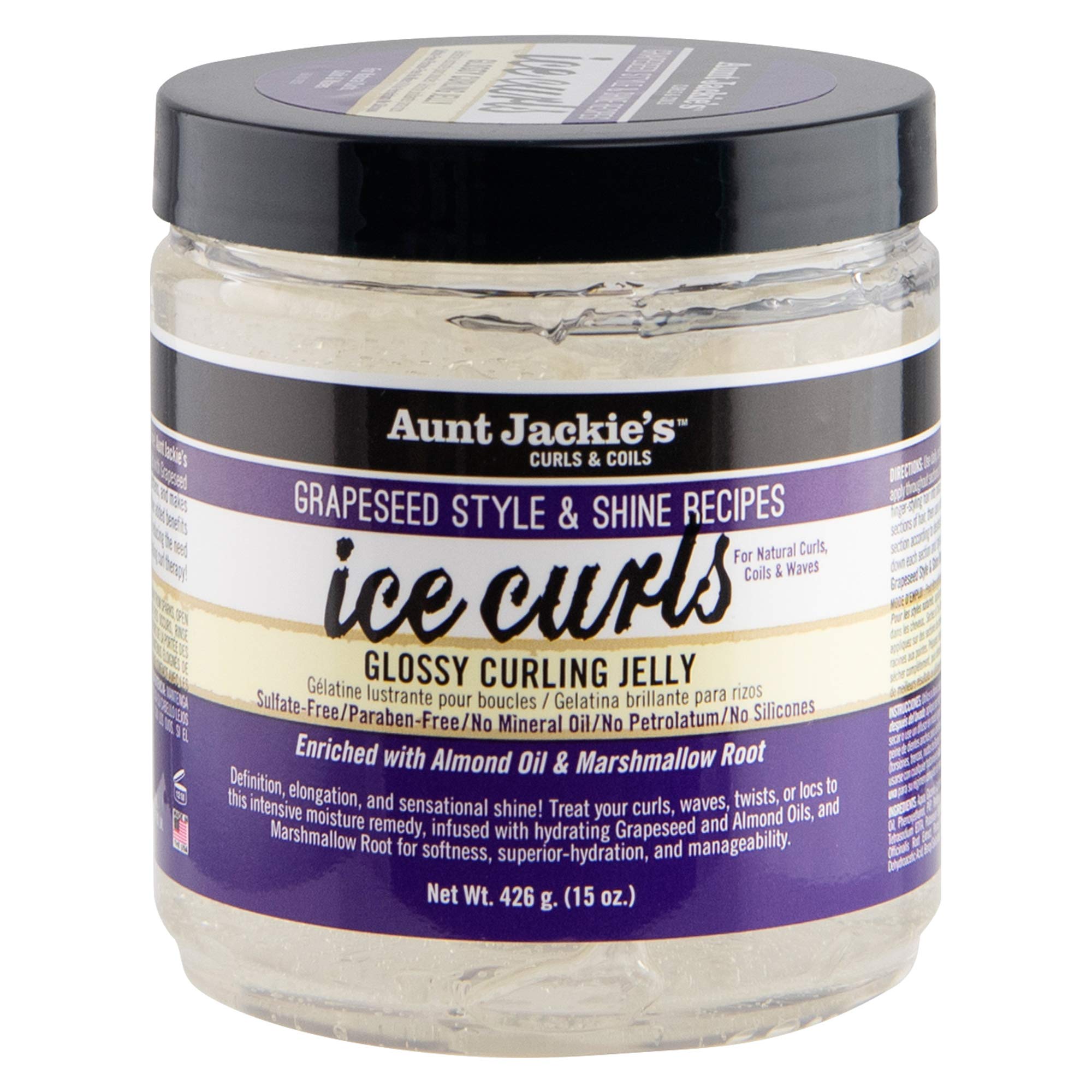 Aunt Jackie's Grapeseed Style and Shine Recipes Ice Curls Glossy Curling Jelly