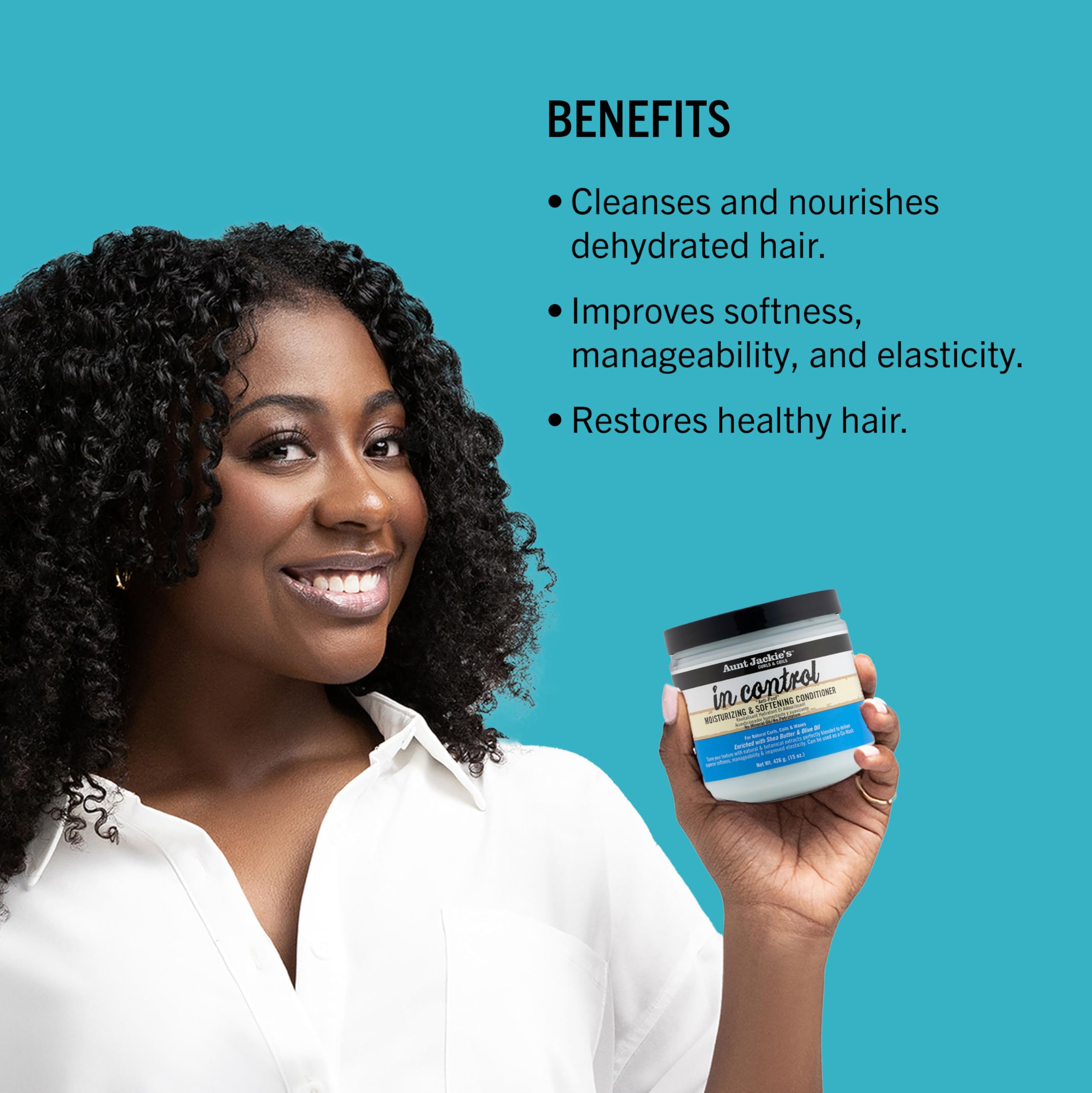 Aunt Jackie's In Control "anti Poof" Moisturizing Softening Conditioner 15 oz - Thumbnail 3