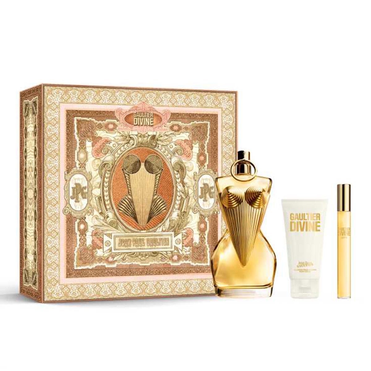 [Set] Gaultier Divine By Jean Paul Gaultier 3 Pc Mini Body Lotion For Women EDP 3.4 oz