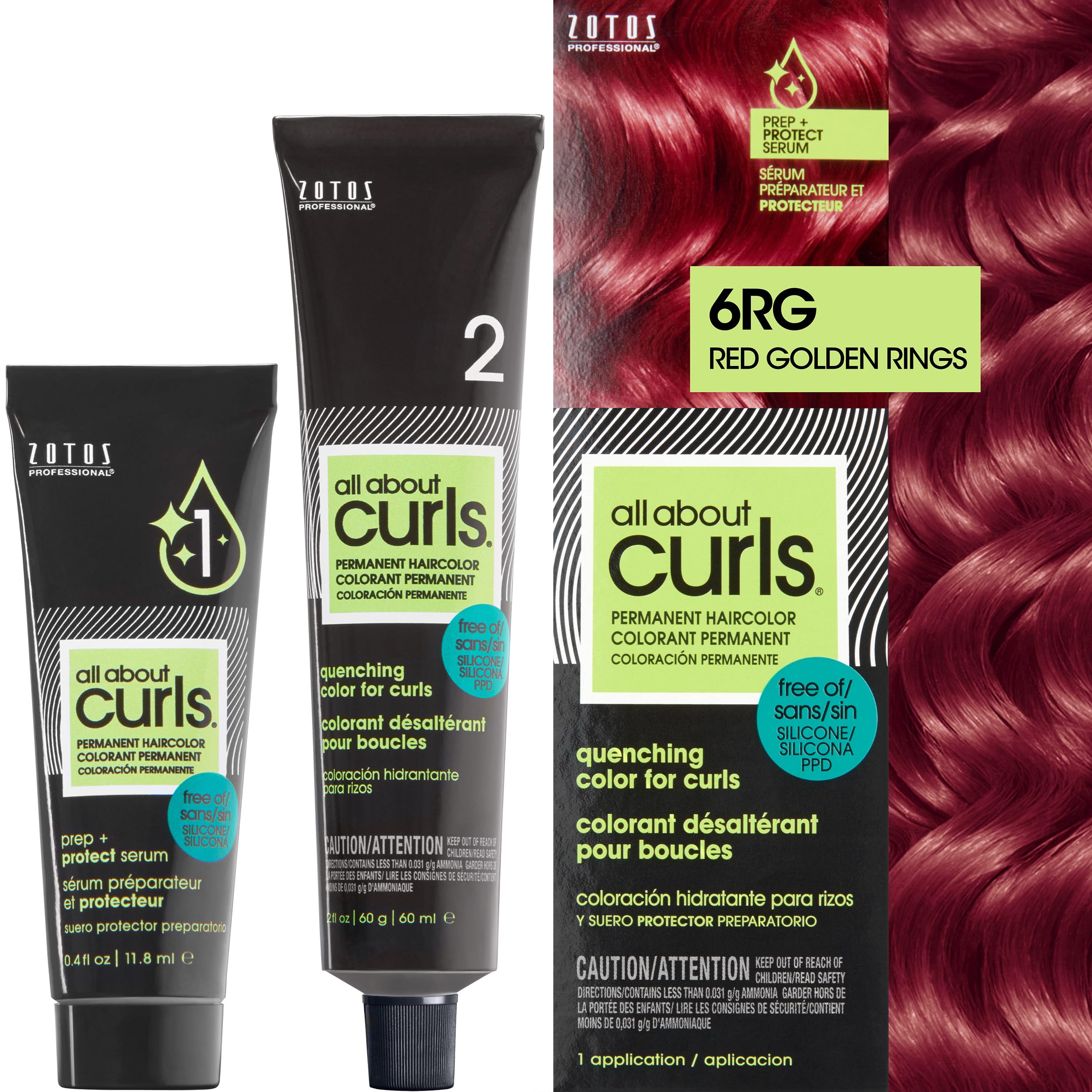 All About Curls 6rg Red Golden Wings Permanent Hair Color 100% Grey Coverage