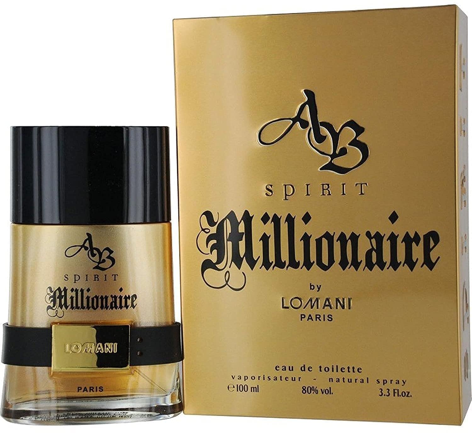 Lomani Ab Spirit Millionaire Gold For Men EDT 3.3 oz - Thumbnail 2