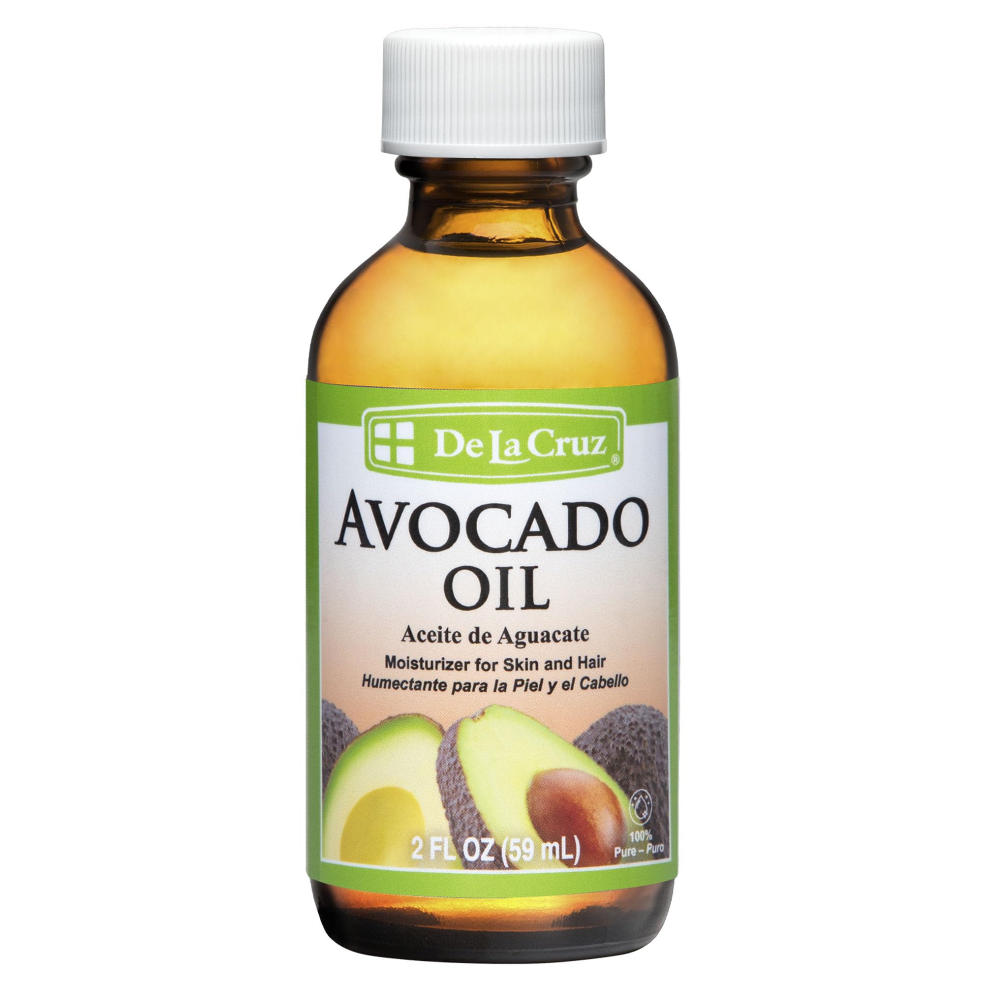 De la Cruz Avocado Oil Expeller Pressed Pure 100% Avocado Oil for Hair and Body