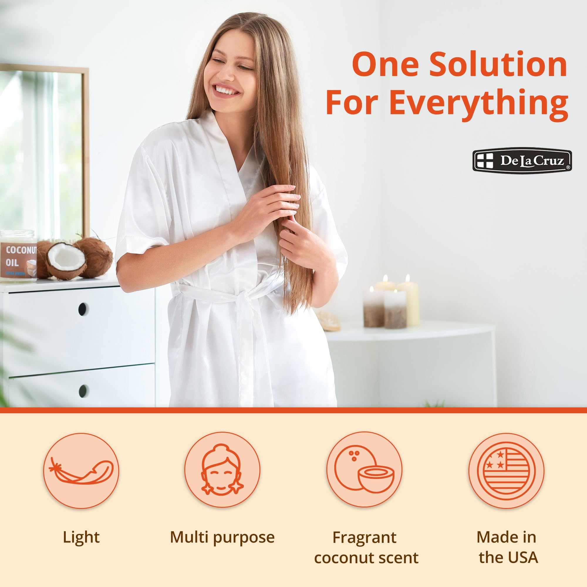 De la Cruz Fractionated Liquid Coconut Oil Liquid Coconut Oil for Skin and Hair - Thumbnail 2