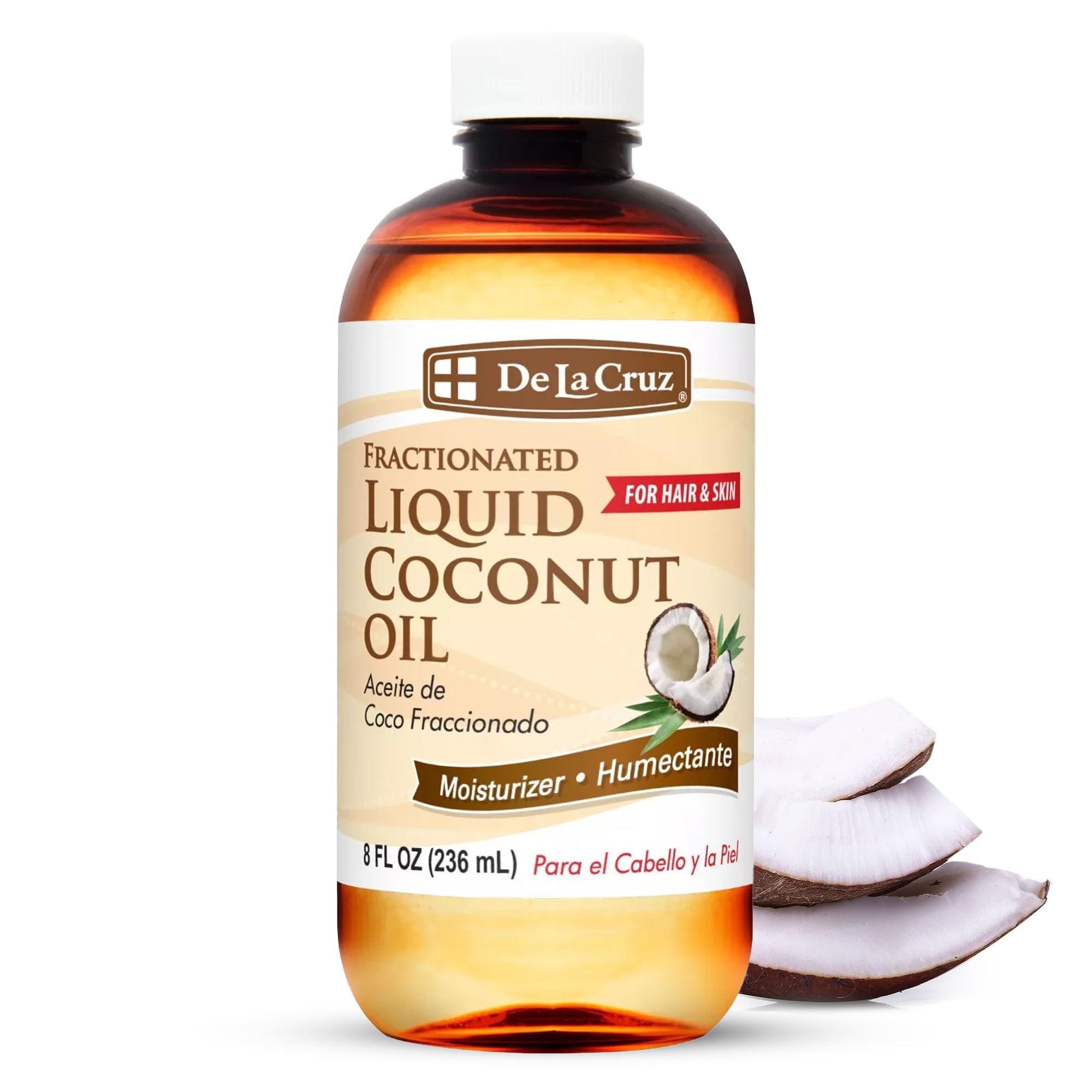 De la Cruz Fractionated Liquid Coconut Oil Liquid Coconut Oil for Skin and Hair
