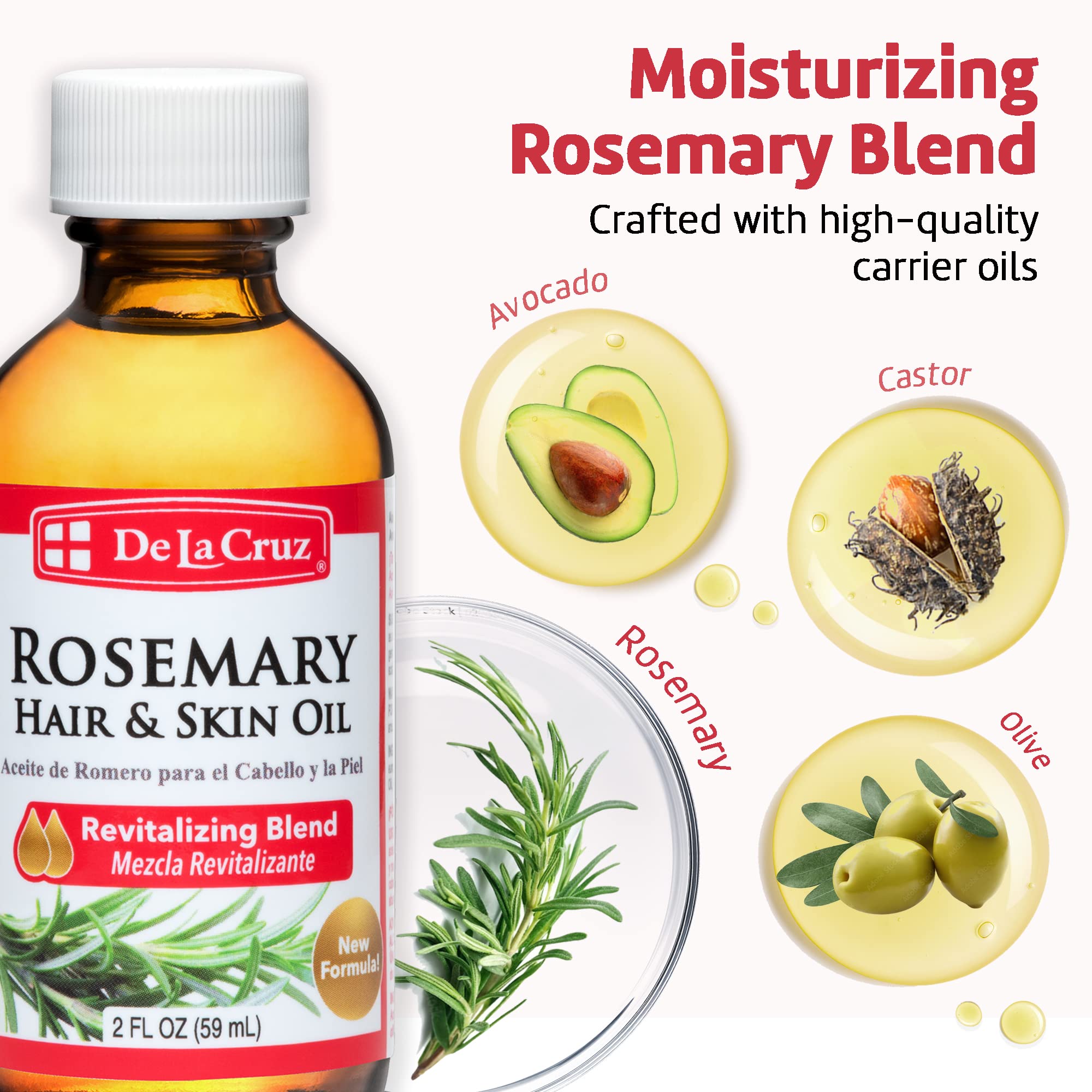 De la Cruz Rosemary Oil Blend Moisturizer With Castor Avocado and Olive Oil - Thumbnail 3