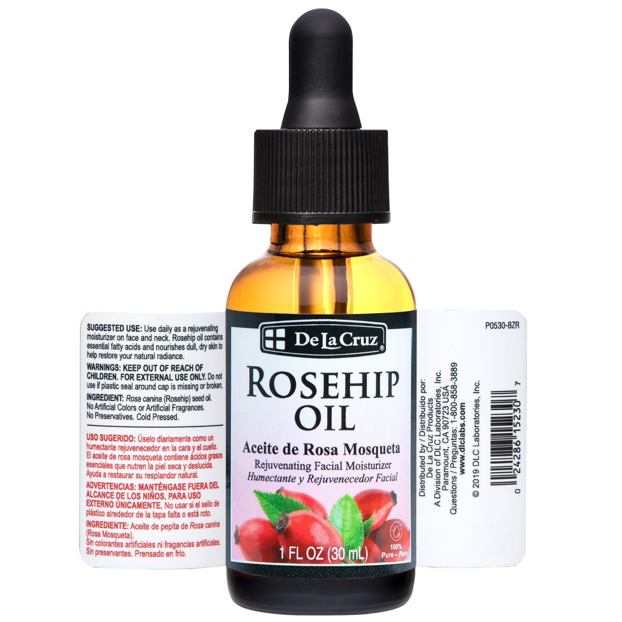 De la Cruz Rosehip Oil 100% Pure Unrefined Cold Pressed Chilean Rosehip Seed - Thumbnail 2