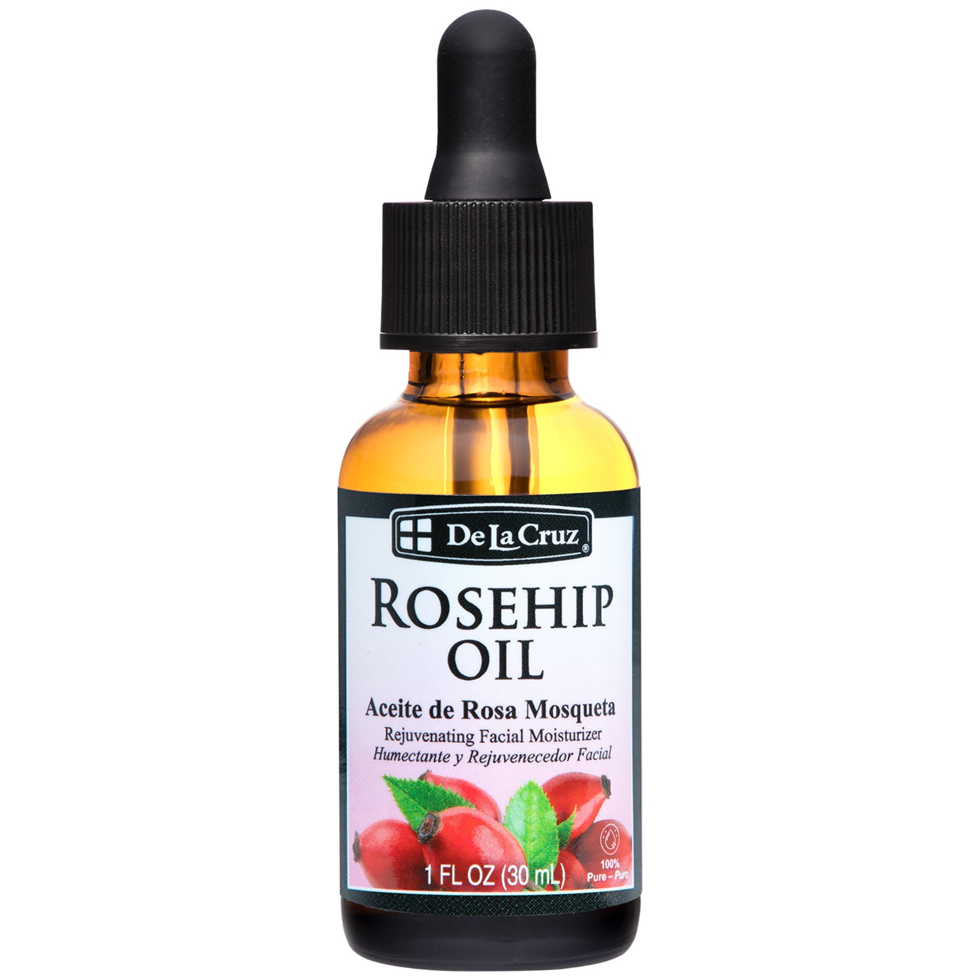 De la Cruz Rosehip Oil 100% Pure Unrefined Cold Pressed Chilean Rosehip Seed