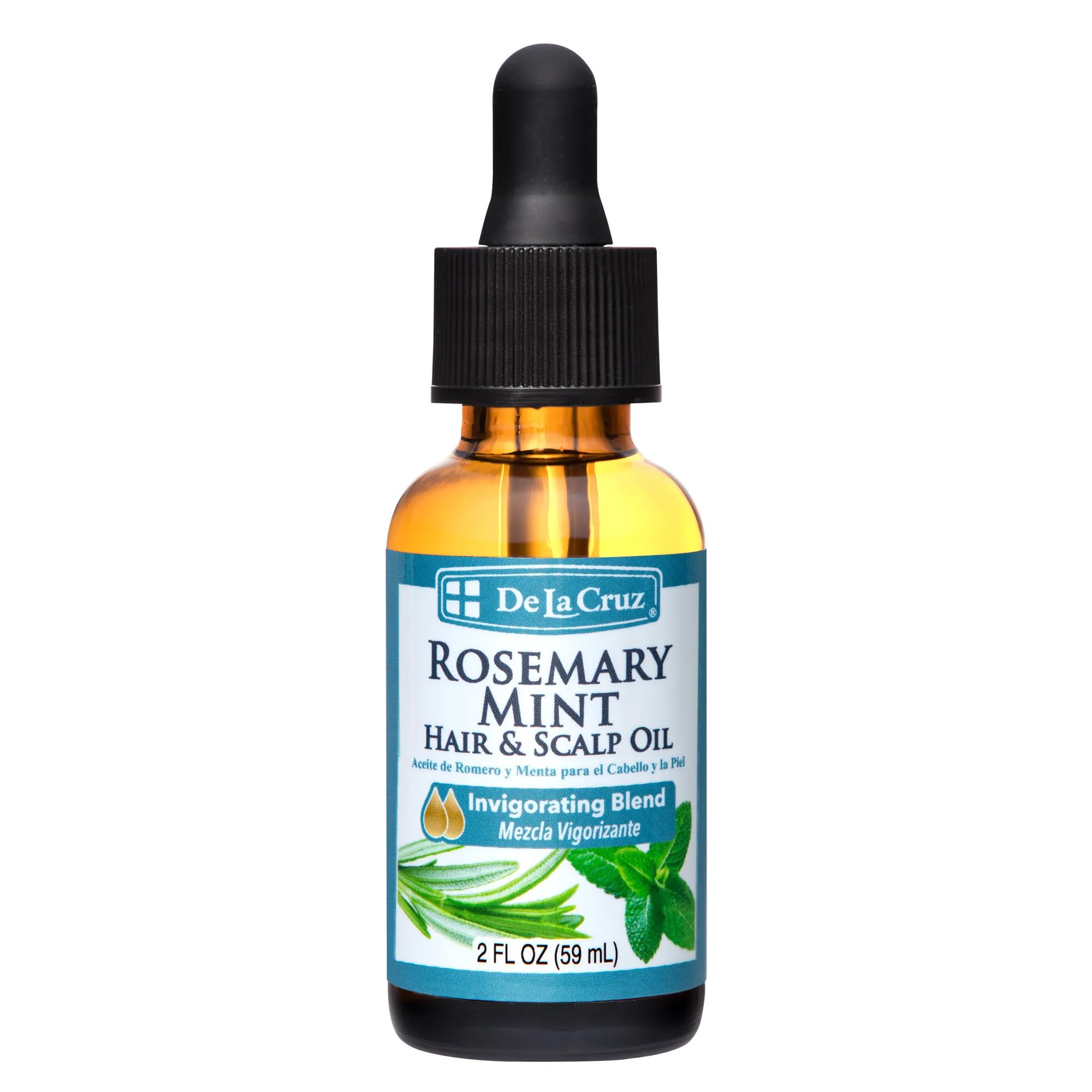 De la Cruz Rosemary Mint Oil Blend for Hair Scalp Revitalizing Blend With